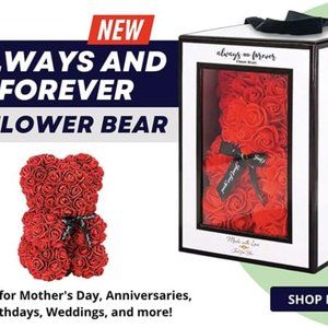 - Red Rose Flower Bear Boxed Forever Gift